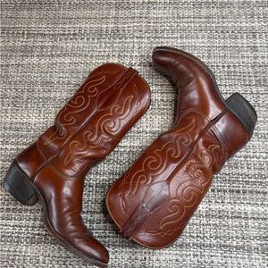 Lucchese Vintage San Antonio Brown Leather Cowboy Boots
